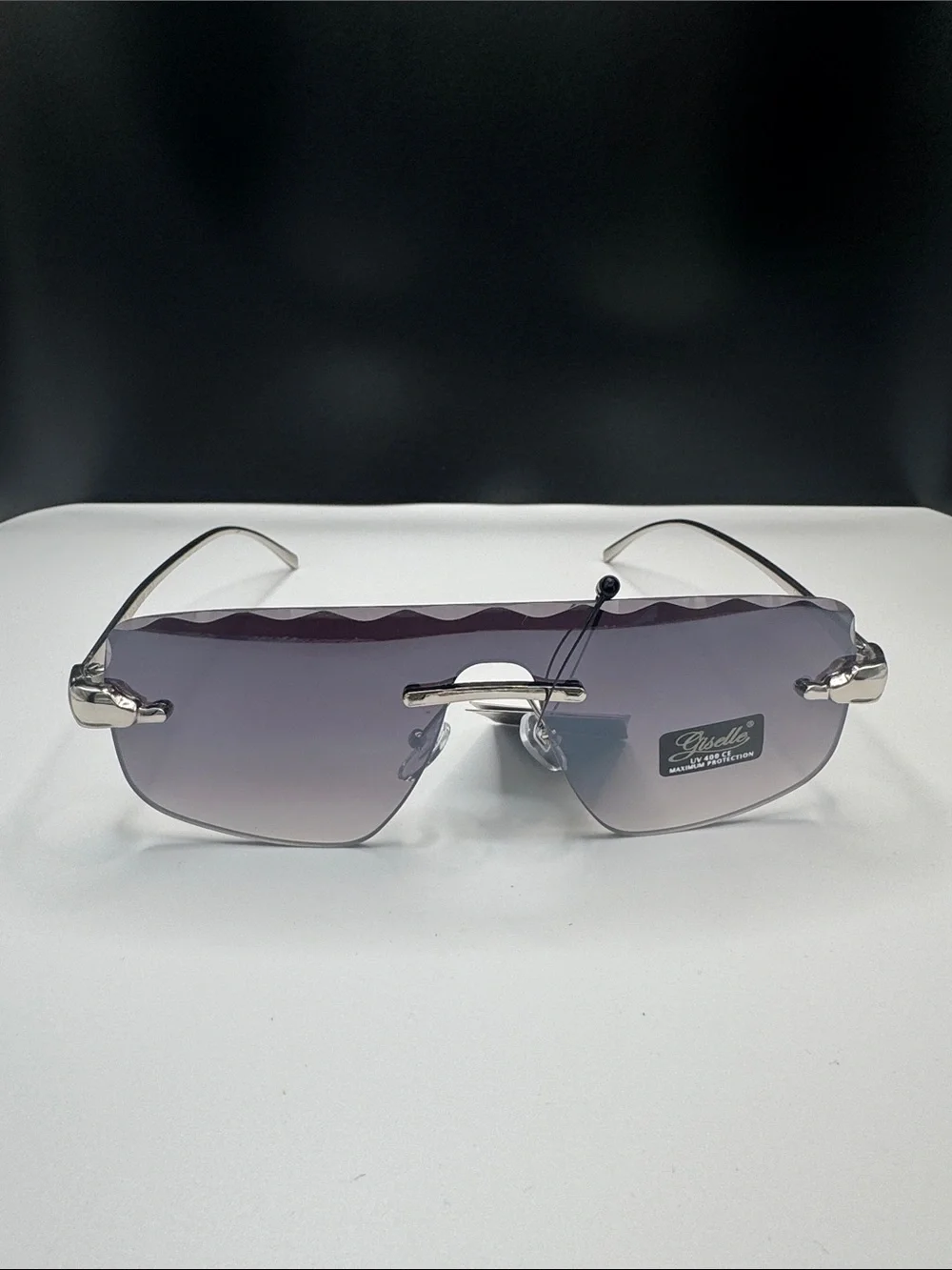 Purple Gradient Rimless Sunglasses - Stylish Men’s Shades